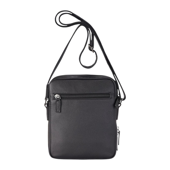 Genuine Leather Black Vintage Messenger Crossbody Travel Bag - Hawthrone