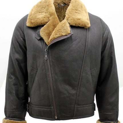 Mens Sheepskin Leather WW2 Bomber Jacket-Tucson