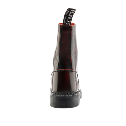Grinders Unisex Wine Stag Acs Leather Steel Toe Cap Lace Up Boots