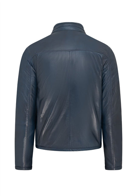 Mens Reversible Hooded Leather Jacket Premium Lambskin Napa