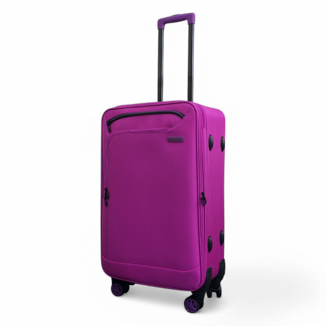 Lightweight Soft Shell 8 Wheels Luggage Travel Cabin Holiday Bags Suitcase Set