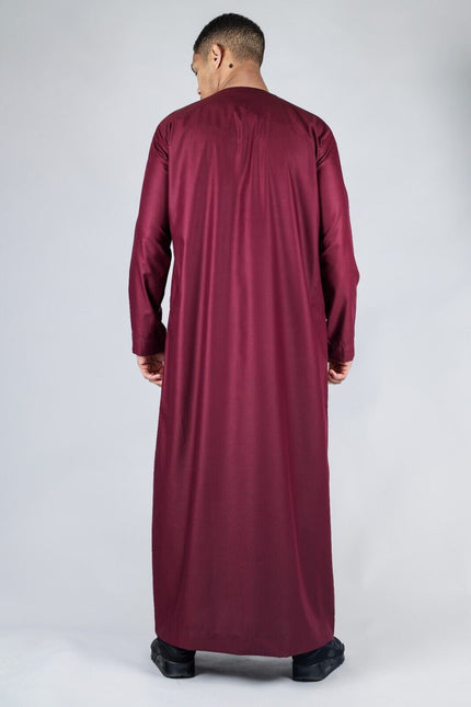 Men's Red Thobe Emirati Islamic Jubba Robe Eid Tassel Regular Fit