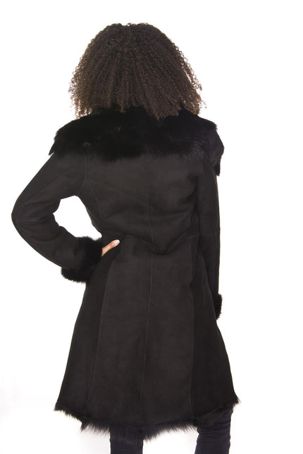 Womens Toscana Sheepskin Suede Trench Coat-Tbilisi