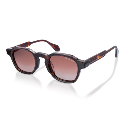 De-Gamme Red Geometric Frame Square Polarized Sunglasses - Saint Marlo