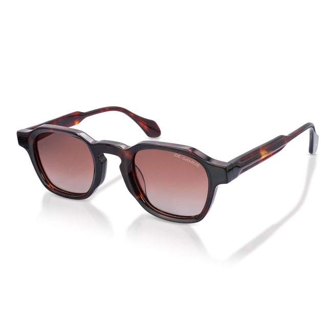 De-Gamme Red Geometric Frame Square Polarized Sunglasses - Saint Marlo