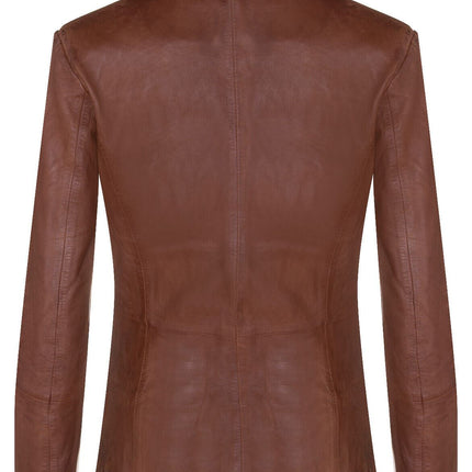 Womens Soft Leather Blazer Jacket-Apeldoorn