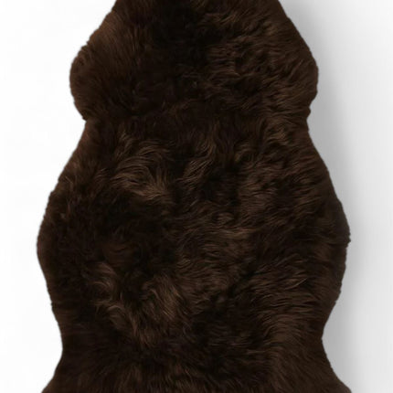 Genuine Chocolate Brown Sheepskin Natural Silky Soft Fluffy Real Wool Rug