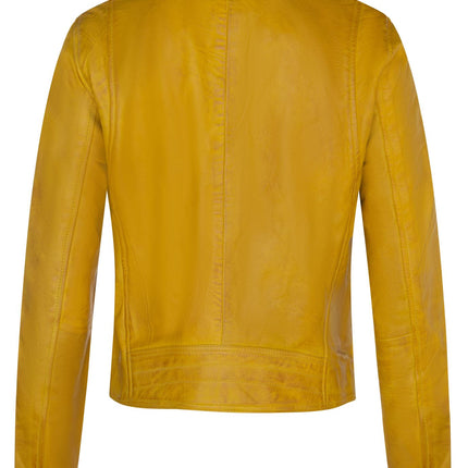 Womens Leather Classic Biker Brando Jacket-Baku