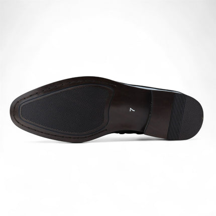 Men’s Smart Black Loafers Leather Lined Velvet Slip-On Shoes