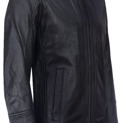 Mens Smart Classic Harrington Leather Jacket-New York