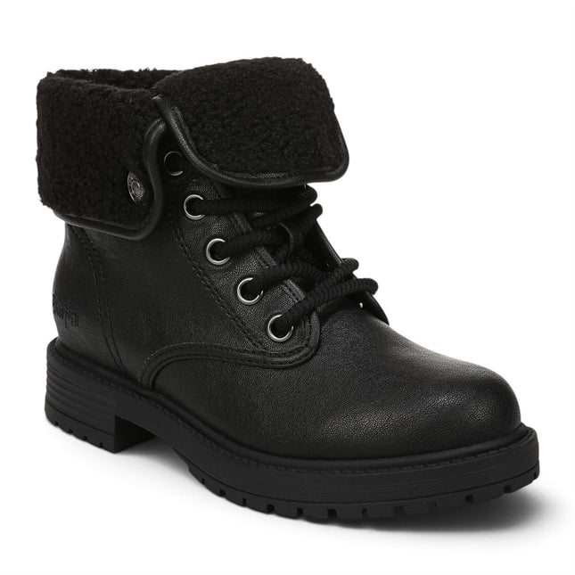 Blowfish Malibu Women's Black Faux Leather Lace Up Winter Boots - Andy-Cozy