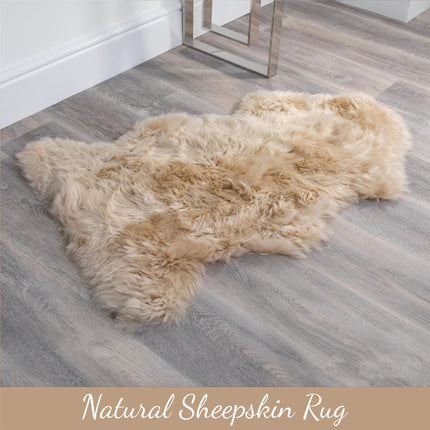 Genuine Mushroom Sheepskin Natural Silky Soft Fluffy Real Wool Rug