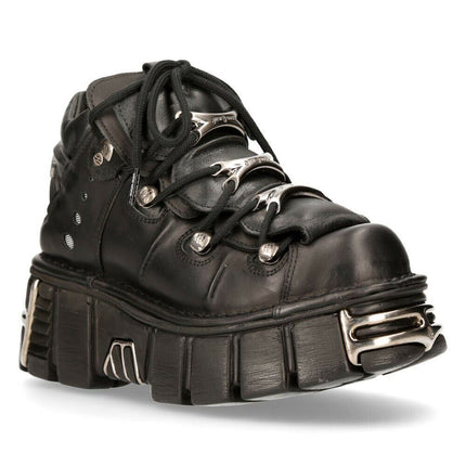 New Rock Black Gothic Ankle Boots - 106-S1