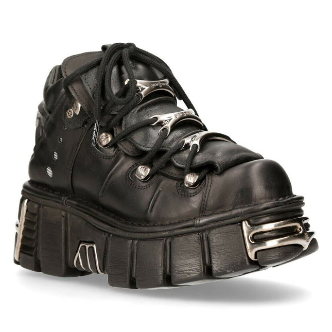 New Rock Black Gothic Ankle Boots - 106-S1