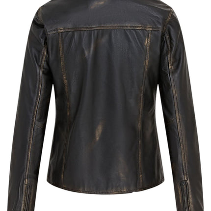 Women's Classic Brando Biker Leather Jacket - Broome