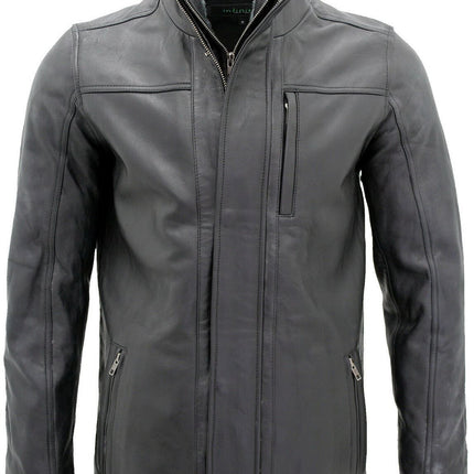 Mens Leather Mid Length Coat-Hanoi