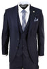 New Mens 3 Piece Suit Plain Navy Classic Tailored Fit Smart Casual 1920s Formal