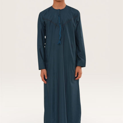 Kids Boys Ramadan Eid Blue Moroccan Jubba Robe Djellaba Thobe - K-TT008