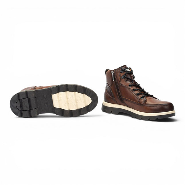 Pikolinos Men's Brown Leather Lace-Up Ankle Boots - Vigo