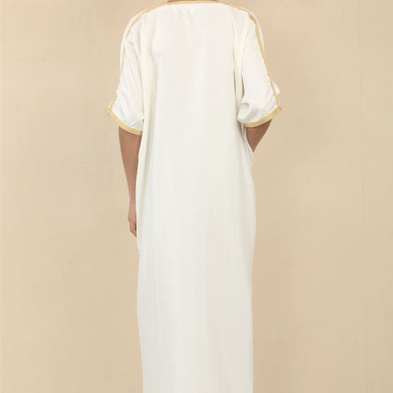 Kid's Boys White Moroccan Thobe Djellaba Jubba Robe Eid