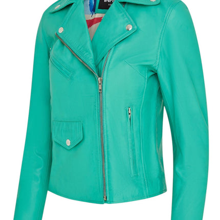 Women's Classic Brando Biker Leather Jacket - Broome
