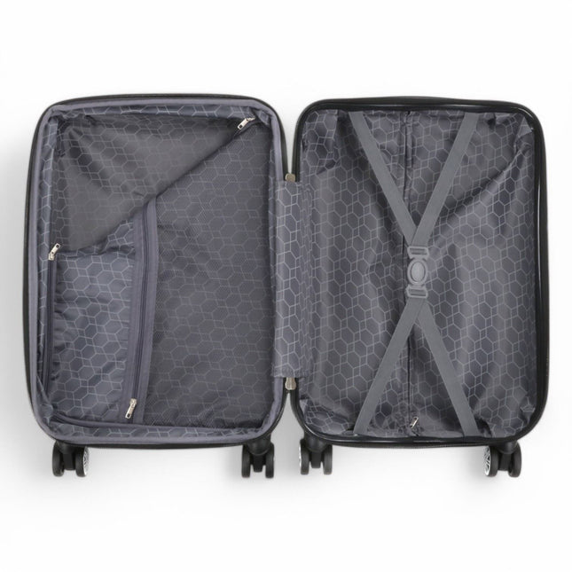 Hard Shell Expandable Cabin 55 x 37 x 22 cm cm ABS Suitcase Luggage Suitable for Easyjet, Ryanair