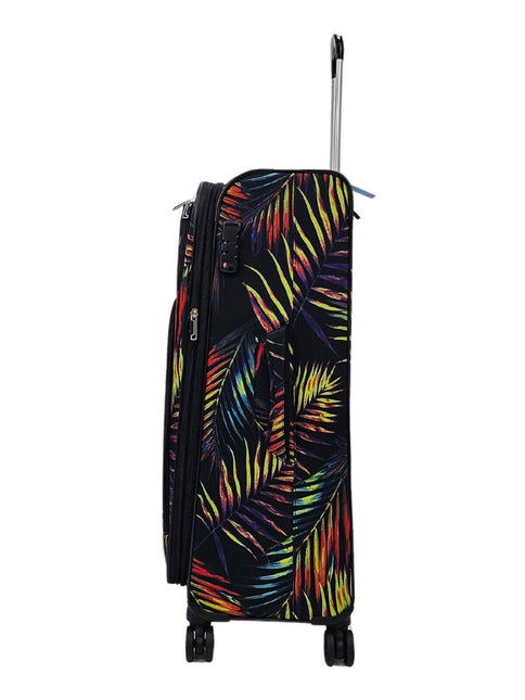 Lightweight Print Suitcases 8 Wheel Luggage Travel Soft Bags Set