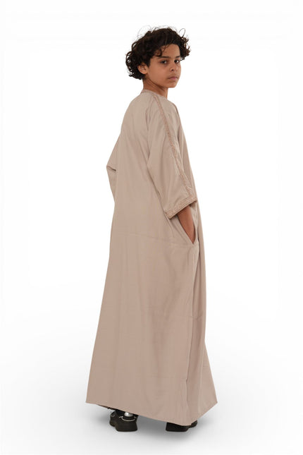 Kids Boys Salmon Moroccan Thobe Robe Djellaba Gandoura Eid Jubba- K-HM66