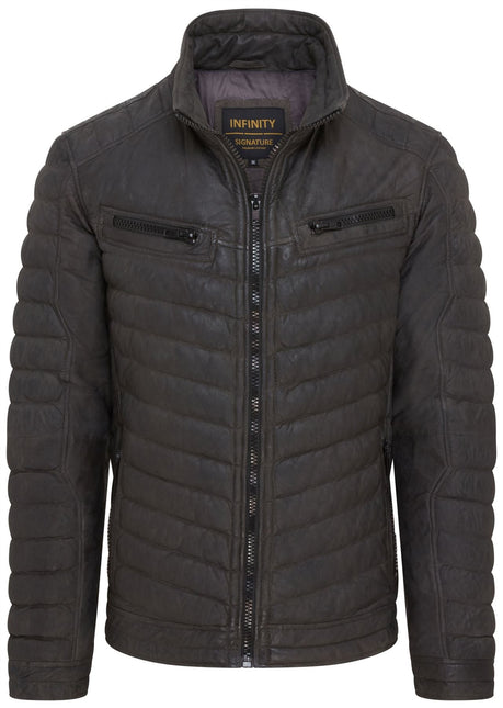 Men's Puffer Leather Biker Quilted Vintage Bomber Jacket