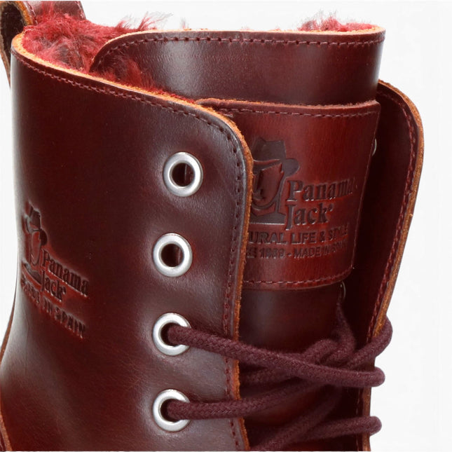 Panama Jack Women's Burgundy Leather Waterproof Warm Lace-Up Boots - Padma B25