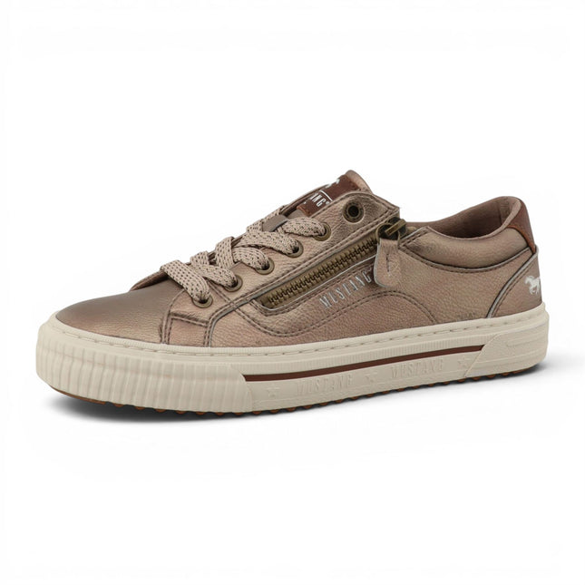 Mustang Women's Golden Faux Leather Trainer Sneaker Casual Shoes - M0112011