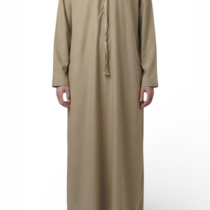 Men's Eid Beige Moroccan Jubba Robe Djellaba Ramadan Eid Thobe - HM11