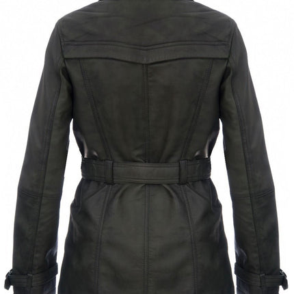 Womens Nappa Leather Trench Coat-Mosul