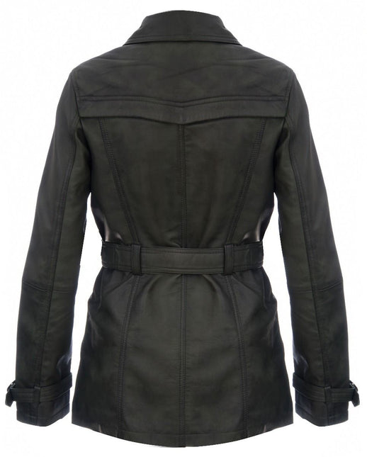 Womens Nappa Leather Trench Coat-Mosul