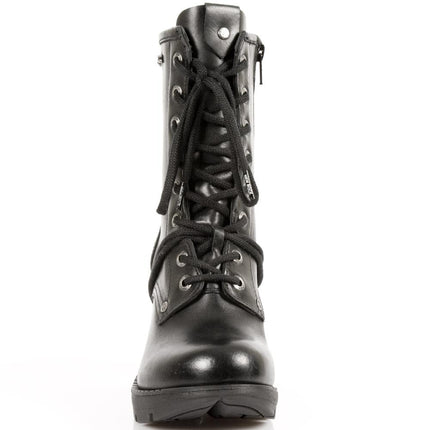 New Rock Ladies Black Leather Gothic Trail Boots - TR001-S1