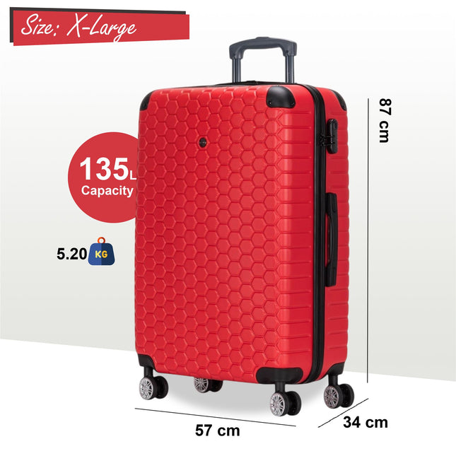 Hard Shell ABS 8 Wheel Luggage Travel Cabin Holiday Bags Suitcase Set