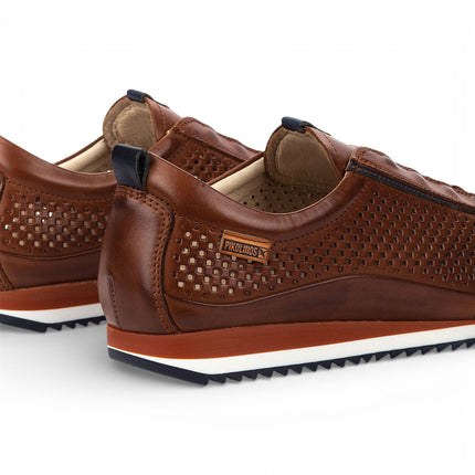 Pikolinos Men's Brown Leather Elastic Slip-on Sneaker Trainers Shoes - Liverpool