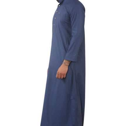 Men's Blue Thobe Arab Saudi Emirati Islamic Clothing Jubba Robe