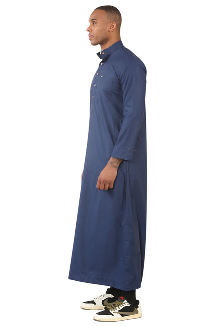 Men's Blue Thobe Arab Saudi Emirati Islamic Clothing Jubba Robe