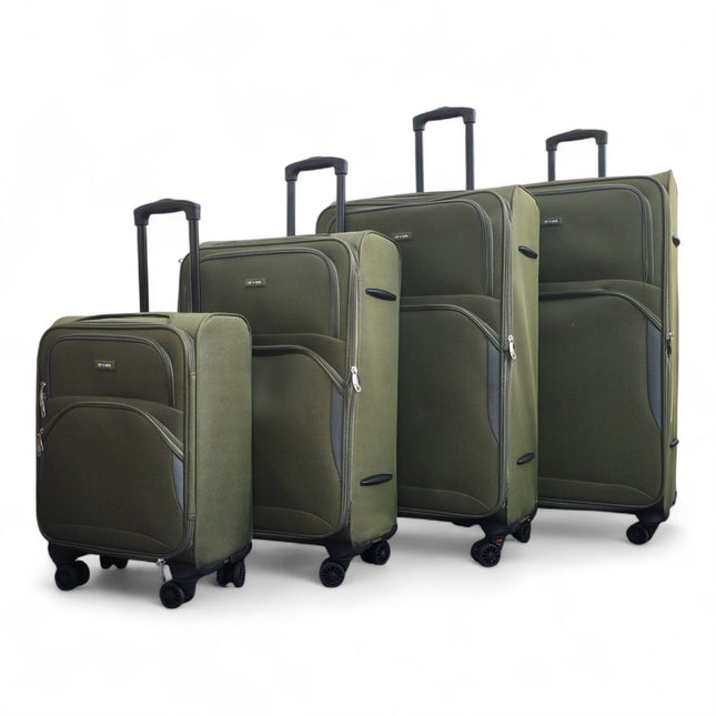 Expandable Soft 8 Wheel Lightweight Suitcase Luggage Travel Bags Set