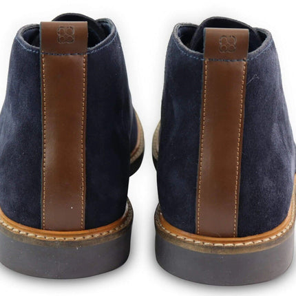 Mens Navy Suede Lace Up Chukka Boots