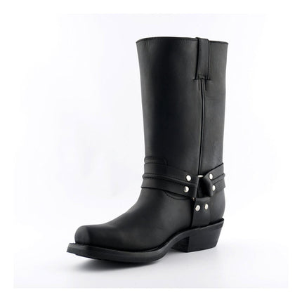 Grinders Unisex Black Western High Leather Boots - Renegade Hi