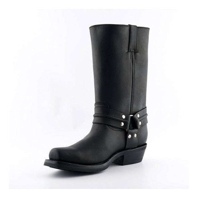 Grinders Unisex Black Western High Leather Boots - Renegade Hi