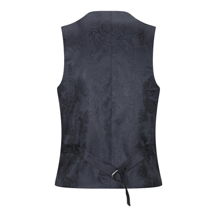 Boys 3 Piece Plain Black Classic Retro Suit