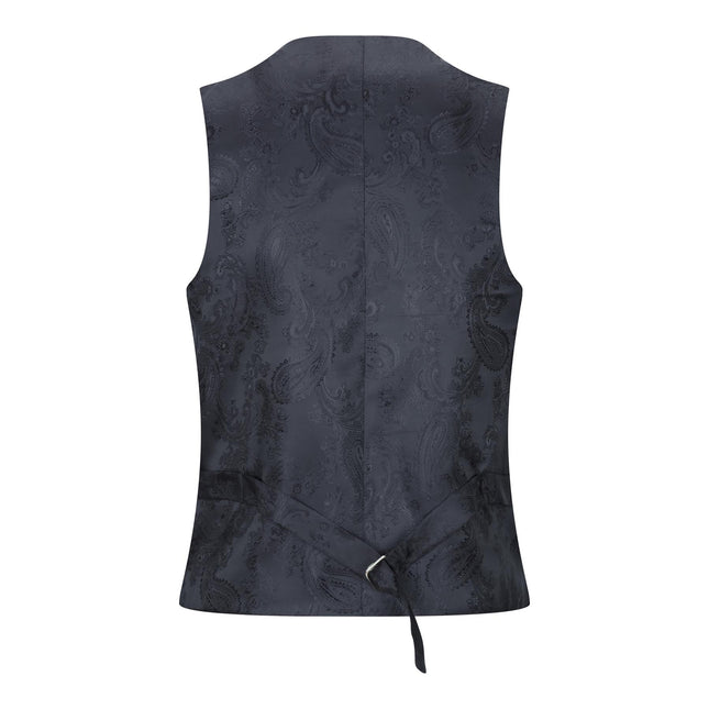 Boys 3 Piece Plain Black Classic Retro Suit