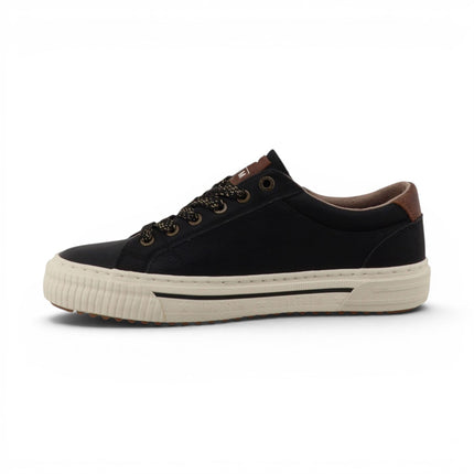 Mustang Women's Black Faux Leather Trainer Sneaker Casual Shoes - M0112011