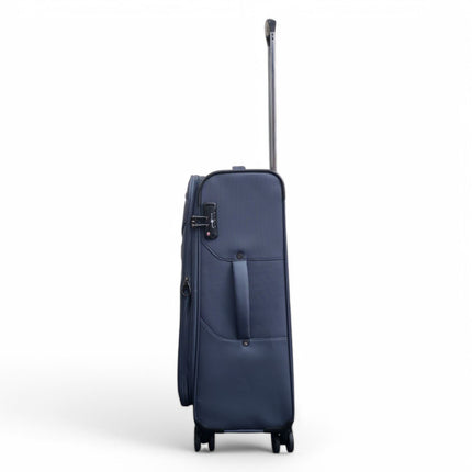 Lightweight Soft Grey Dual 4 Wheel Cabin Luggage Suitcase Set