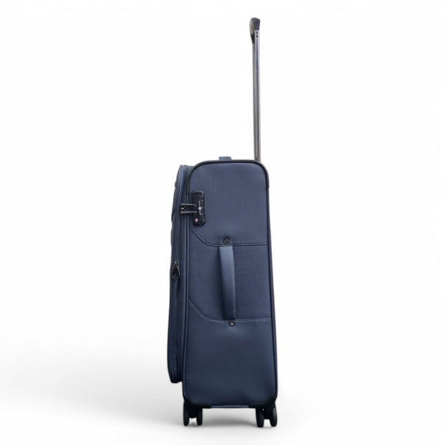 Lightweight Soft Grey Dual 4 Wheel Cabin Luggage Suitcase Set