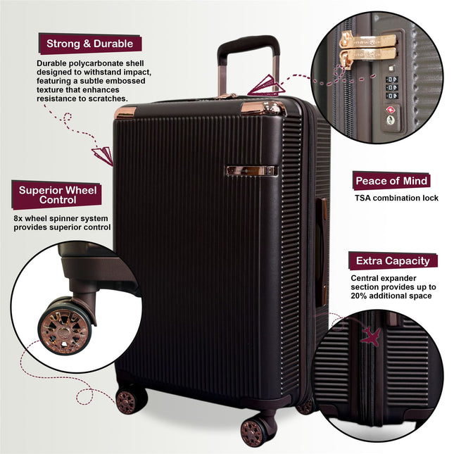Hard Shell Cabin 55 x  36 x 22 cm PC Suitcase Luggage Suitable for Easyjet, Ryanair