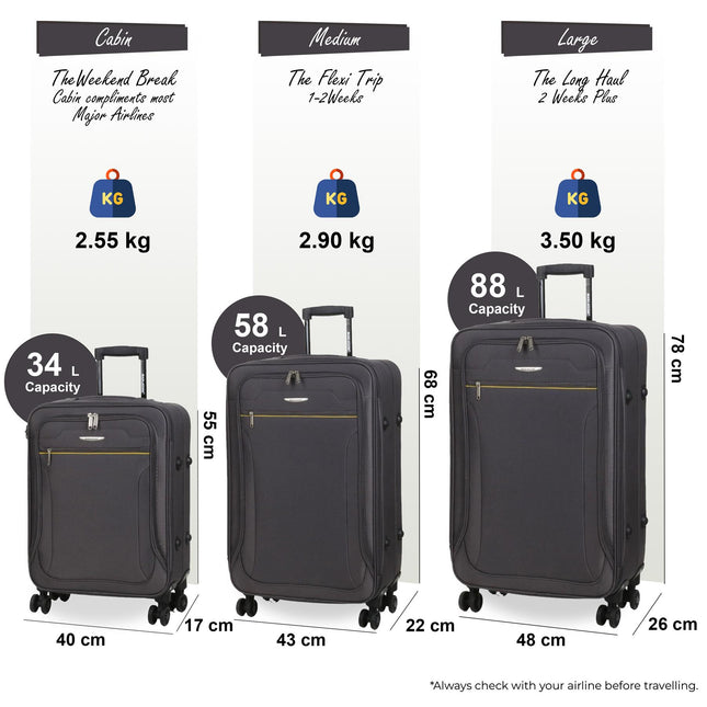 Lightweight Soft Luggage Travel Suitcases